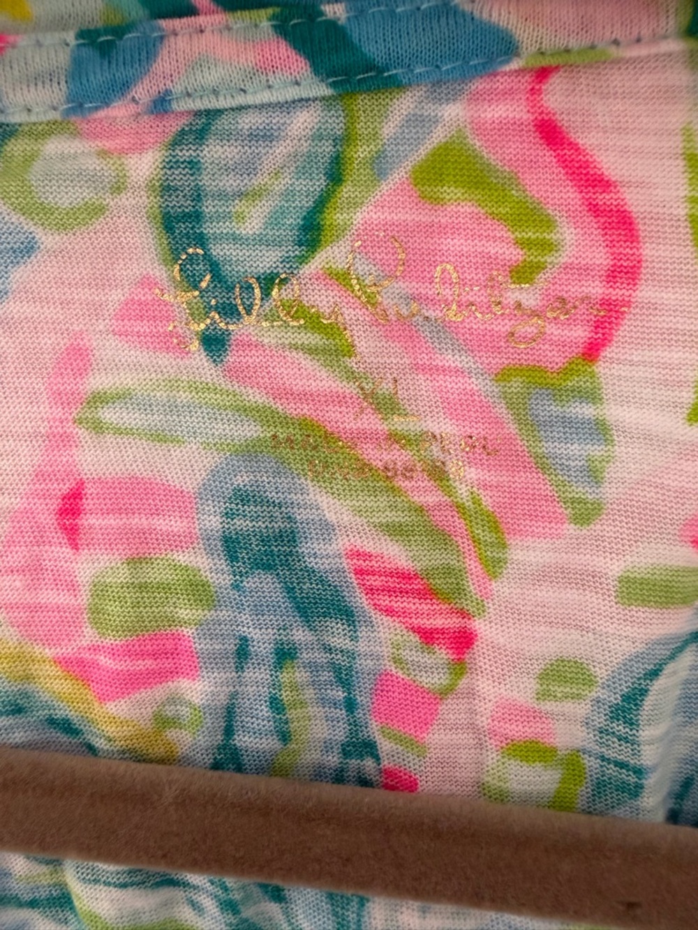 Lilly Pulitzer Etta Multicolor Floral V-Neck Short Sleeve Tee - Picture 2 of 3